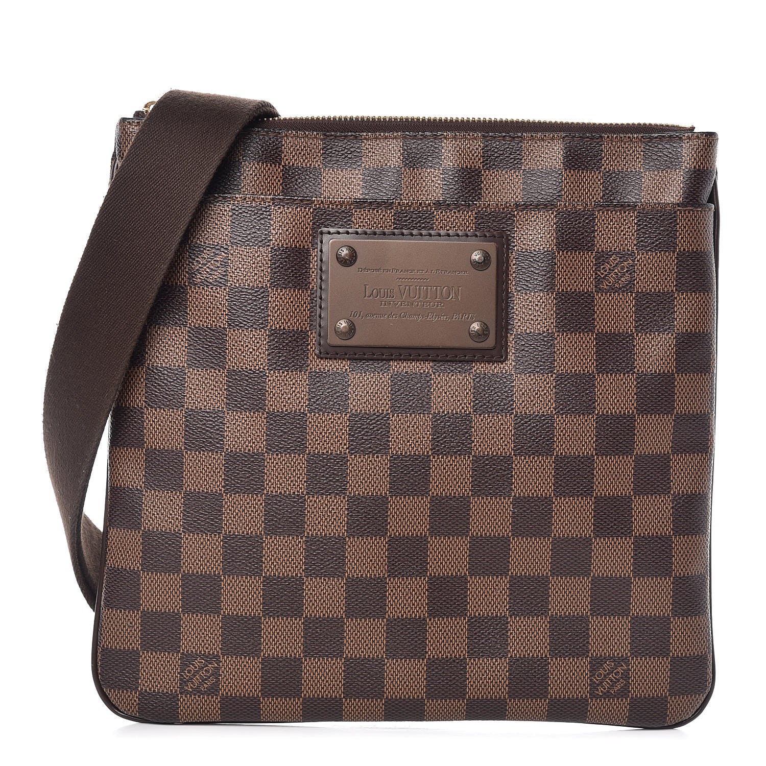 Louis Vuitton Damier Ebene Brooklyn Flat Pochette 1 of 11