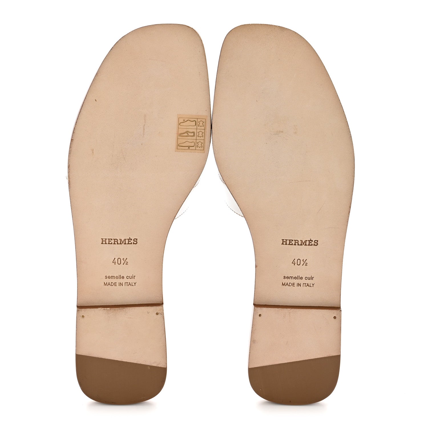 Hermes Box Calfskin Oran Sandals 40.5 White 6 of 10