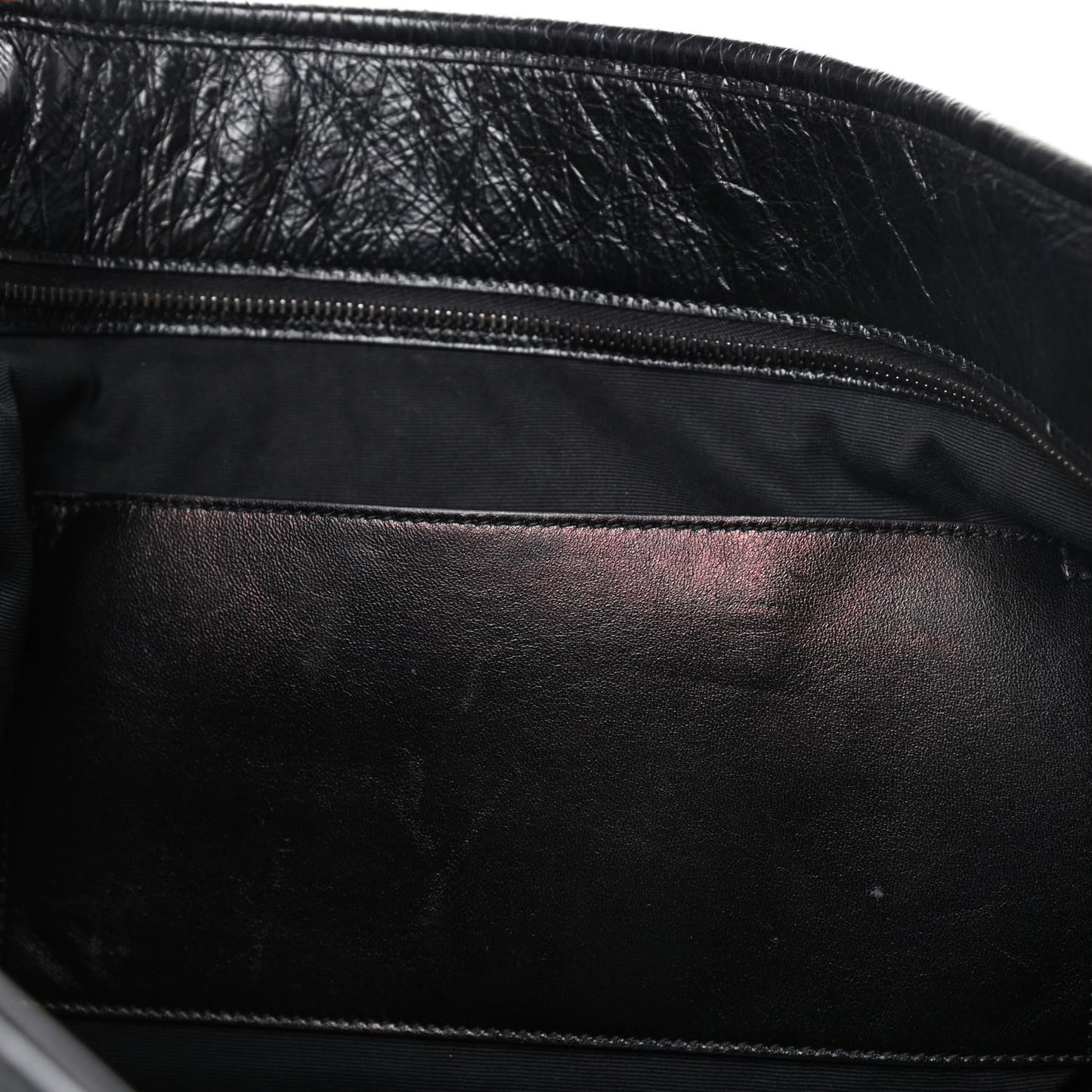 Crinkled Calfskin Matelasse Monogram Large Niki Shopping Tote Bag Black