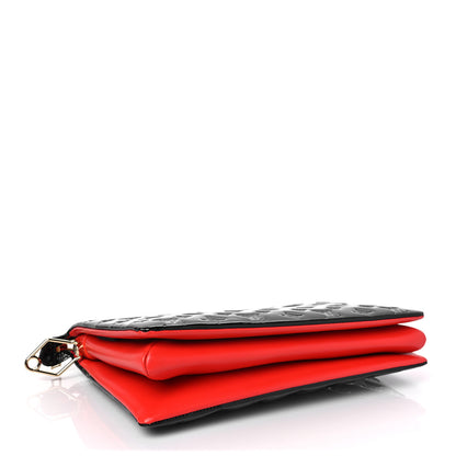 Louis Vuitton Patent Embossed Monogram Lambskin Coussin MM Black Red 3 of 6