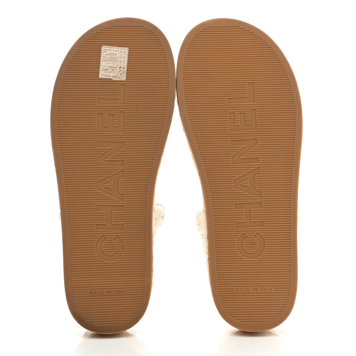Chanel Cord Lambskin Quilted Logo Sandals 35 White 5 of 11