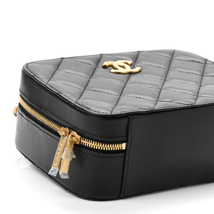 Chanel Lambskin Quilted Top Handle Small Vanity Case Black 10 of 13