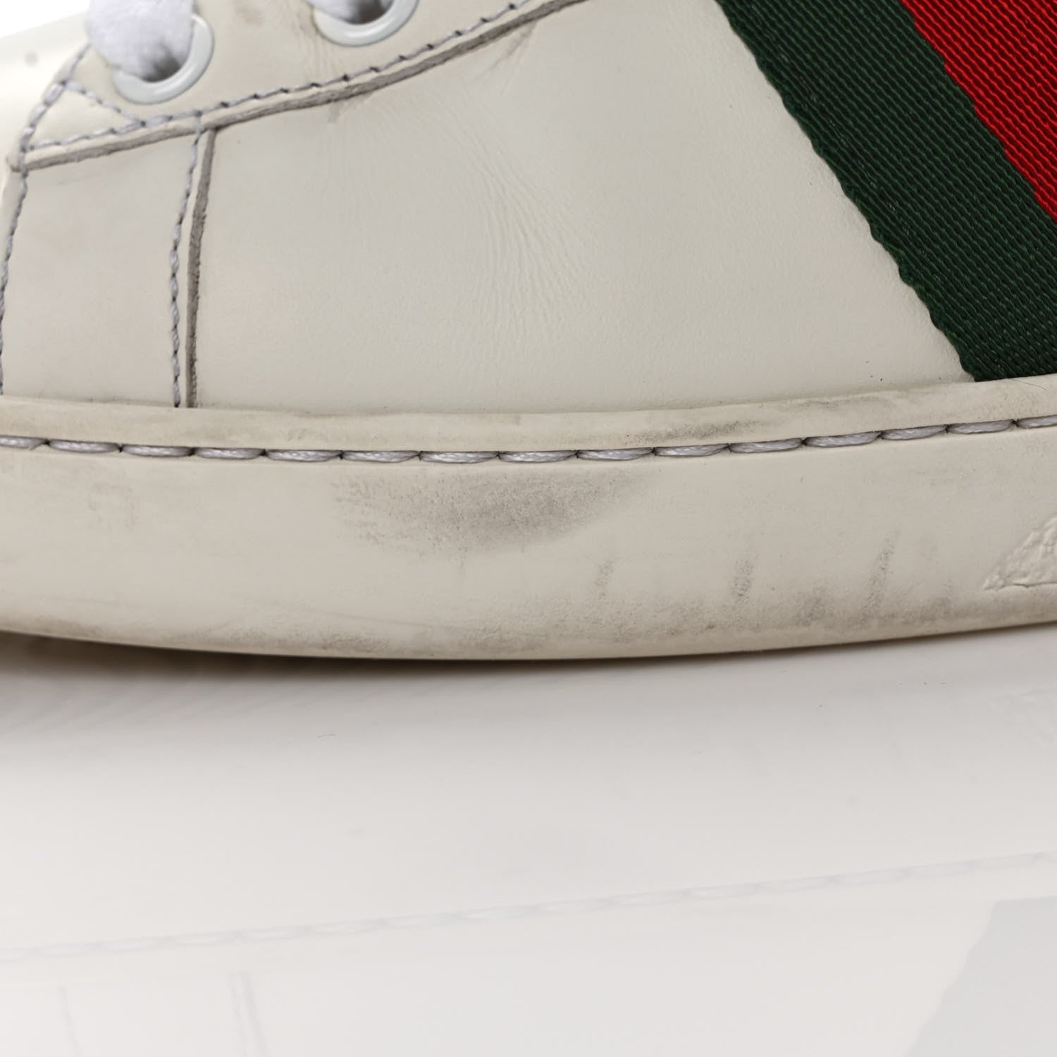 Gucci Calfskin Web GG Apple Embroidered Womens Ace Sneakers 39.5 White 8 of 8