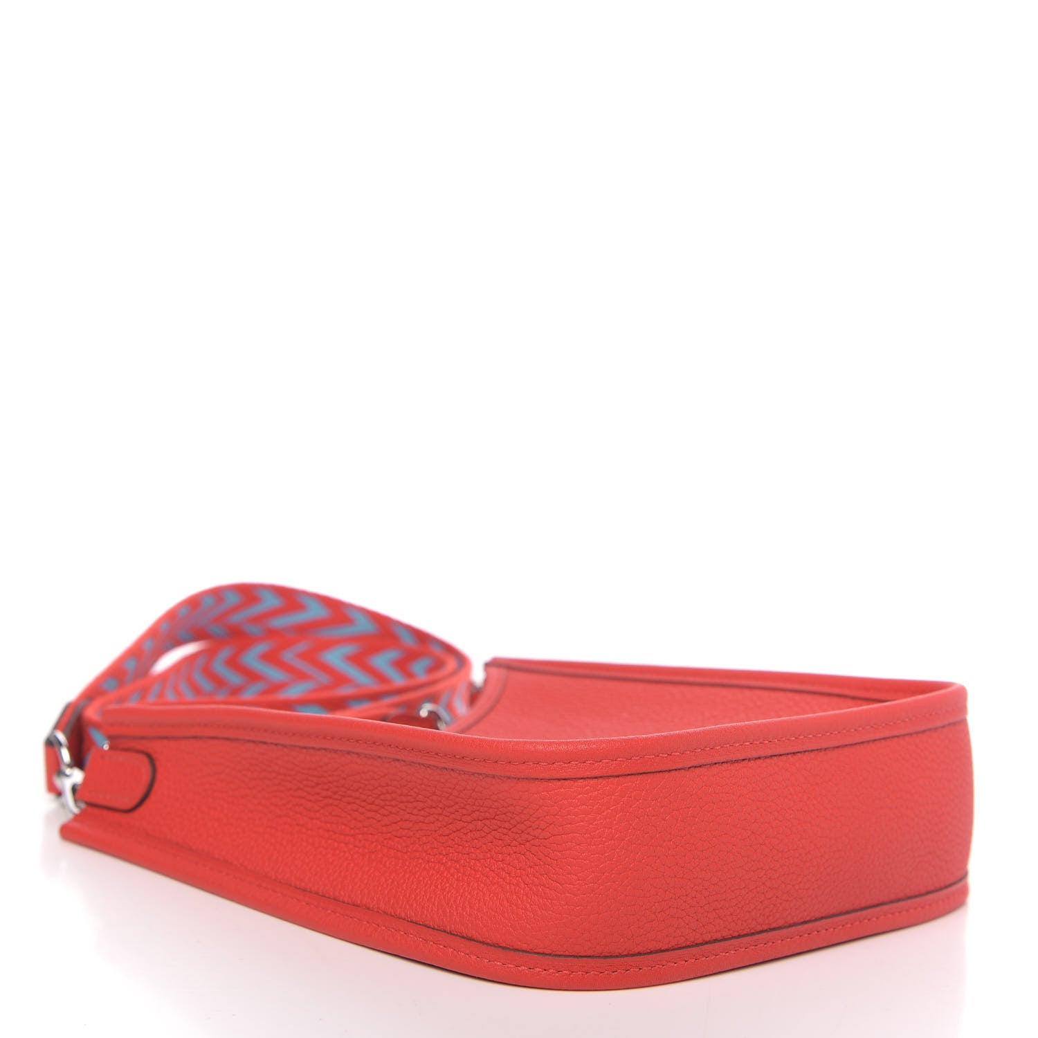 Hermes Taurillon Clemence Evelyne TPM Rouge De Coeur Bleu Du Nord 4 of 10