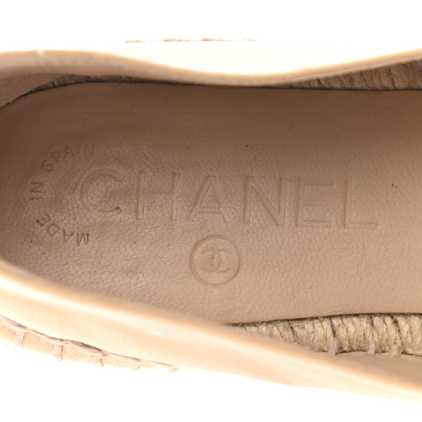 Lambskin CC Espadrilles 35 Beige Black