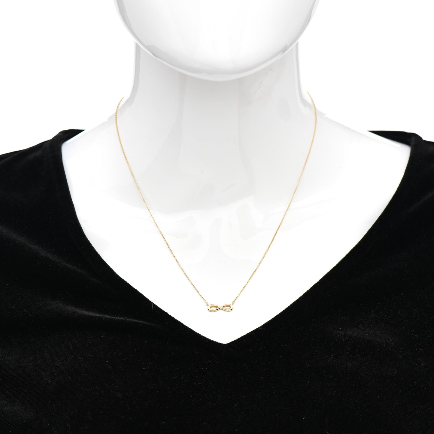 18K Yellow Gold Infinity Pendant Necklace