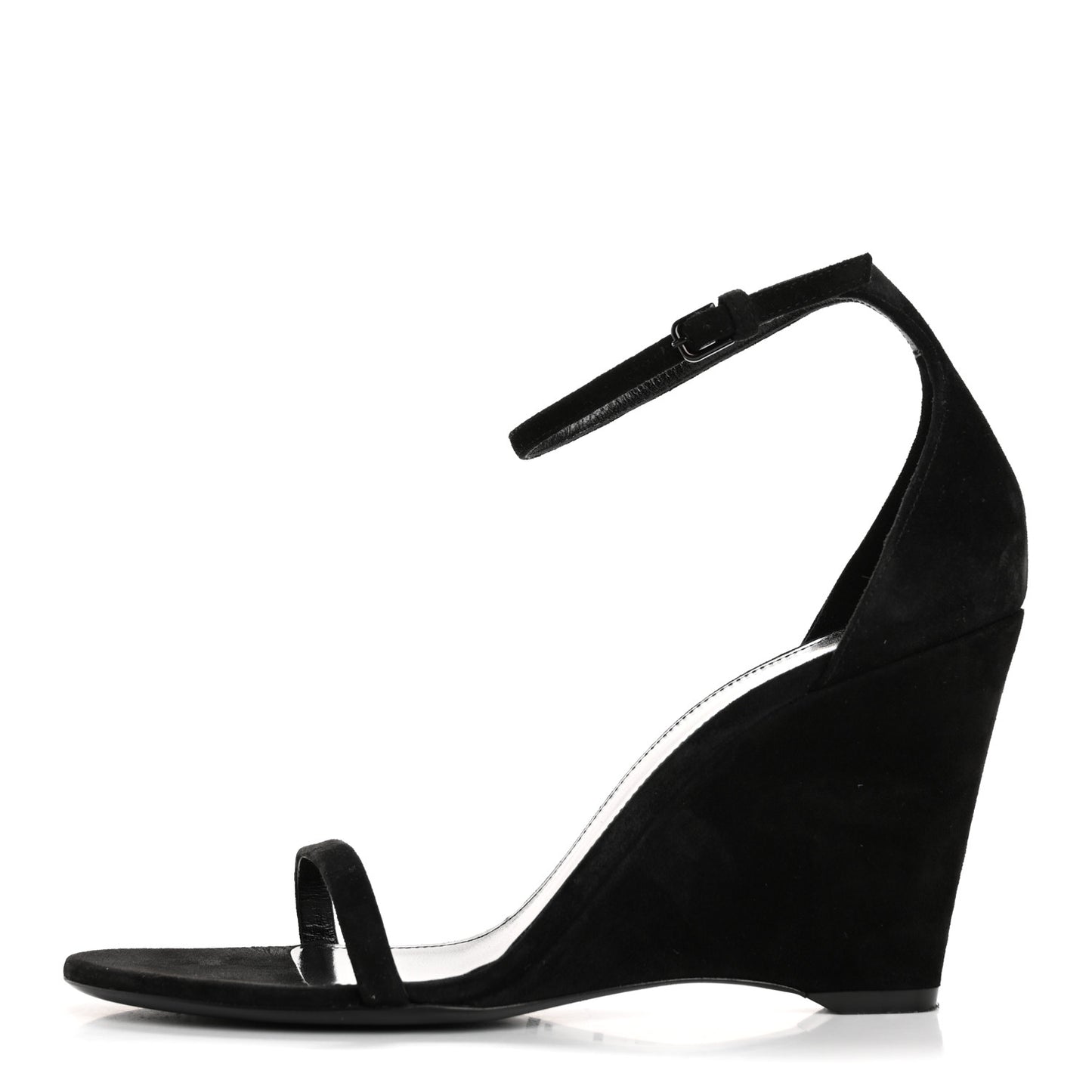 Suede Lila Wedge Sandals 37 Black