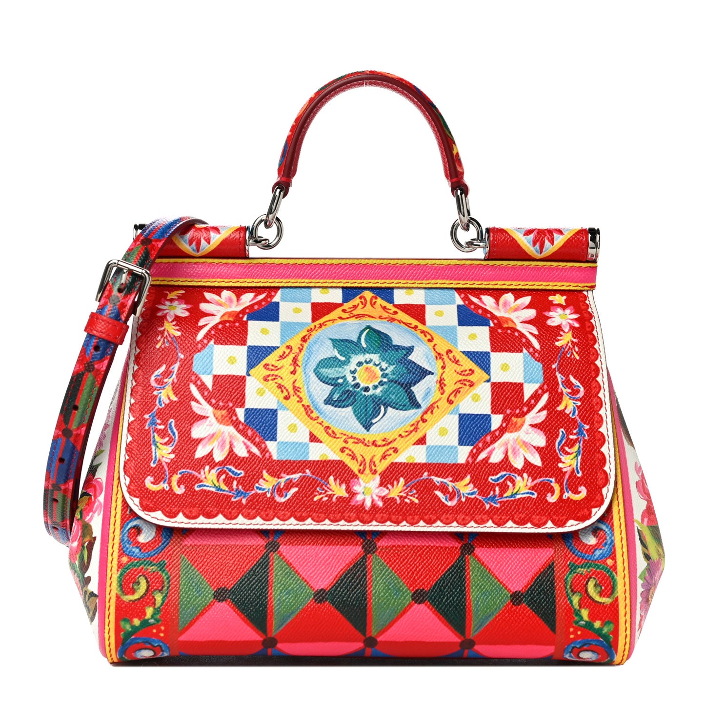Dauphine Majolica Print Medium Miss Sicily Satchel Multicolor