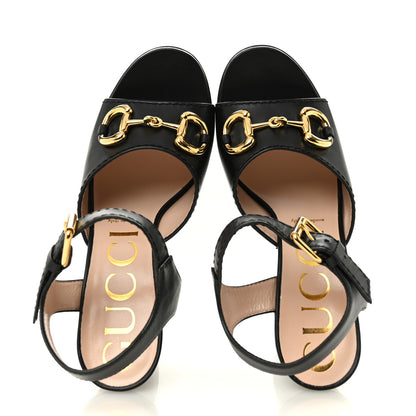Gucci Nappa Charlotte Horsebit 40/135mm Platform Sandals 39.5 Black 2 of 9
