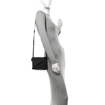 Saint Laurent Calfskin Y Quilted Monogram Monochrome Toy Loulou Crossbody Bag Black 2 of 14