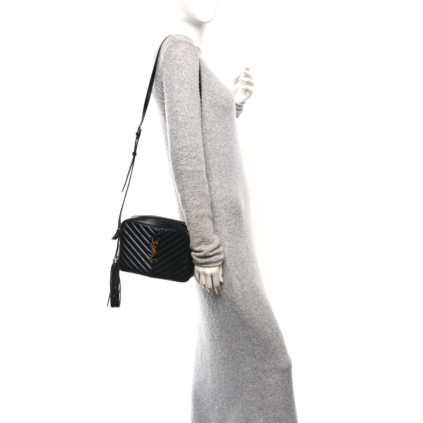 Calfskin Matelasse Monogram Lou Camera Bag Black