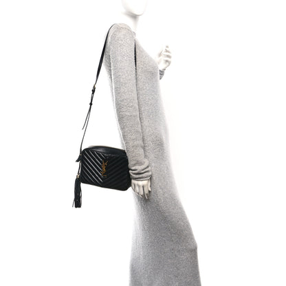Saint Laurent Calfskin Matelasse Monogram Lou Camera Bag Black 2 of 11