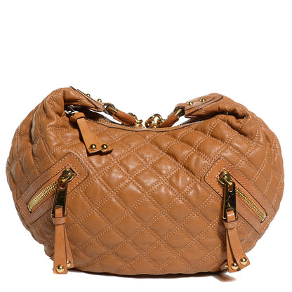 Marc Jacobs Leather Quilted Banana Chain Hobo Camel 1 of 8