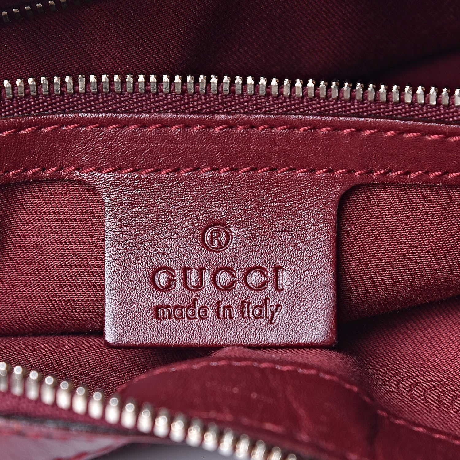 Gucci Calfskin Horsebit Embossed Glam Hobo Burgundy 5 of 10