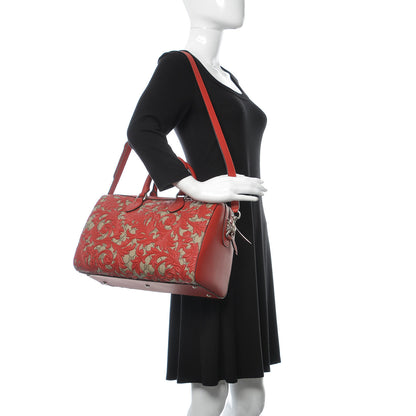 Gucci GG Supreme Monogram Arabesque Medium Boston Hibiscus Red 2 of 15