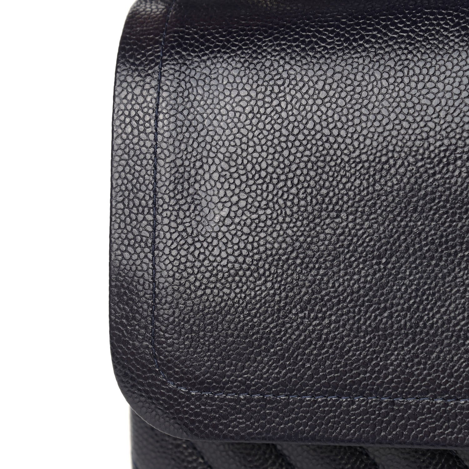 Chanel Caviar Chevron Quilted Jumbo Double Flap Navy 12 of 12