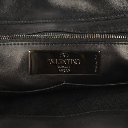 Valentino Garavani Vitello Crystal Medium Rockstud Tote Black 6 of 9