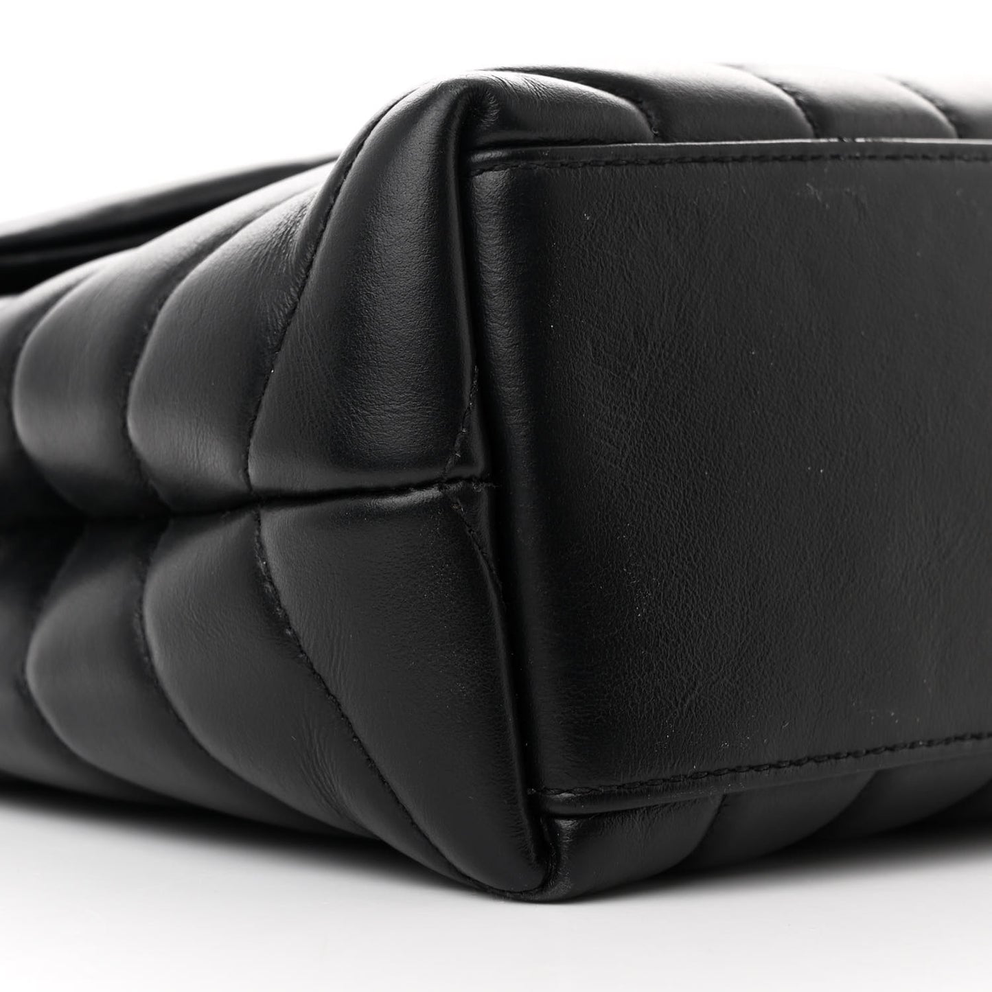 Calfskin Y Quilted Monogram Small Loulou Chain Satchel Black