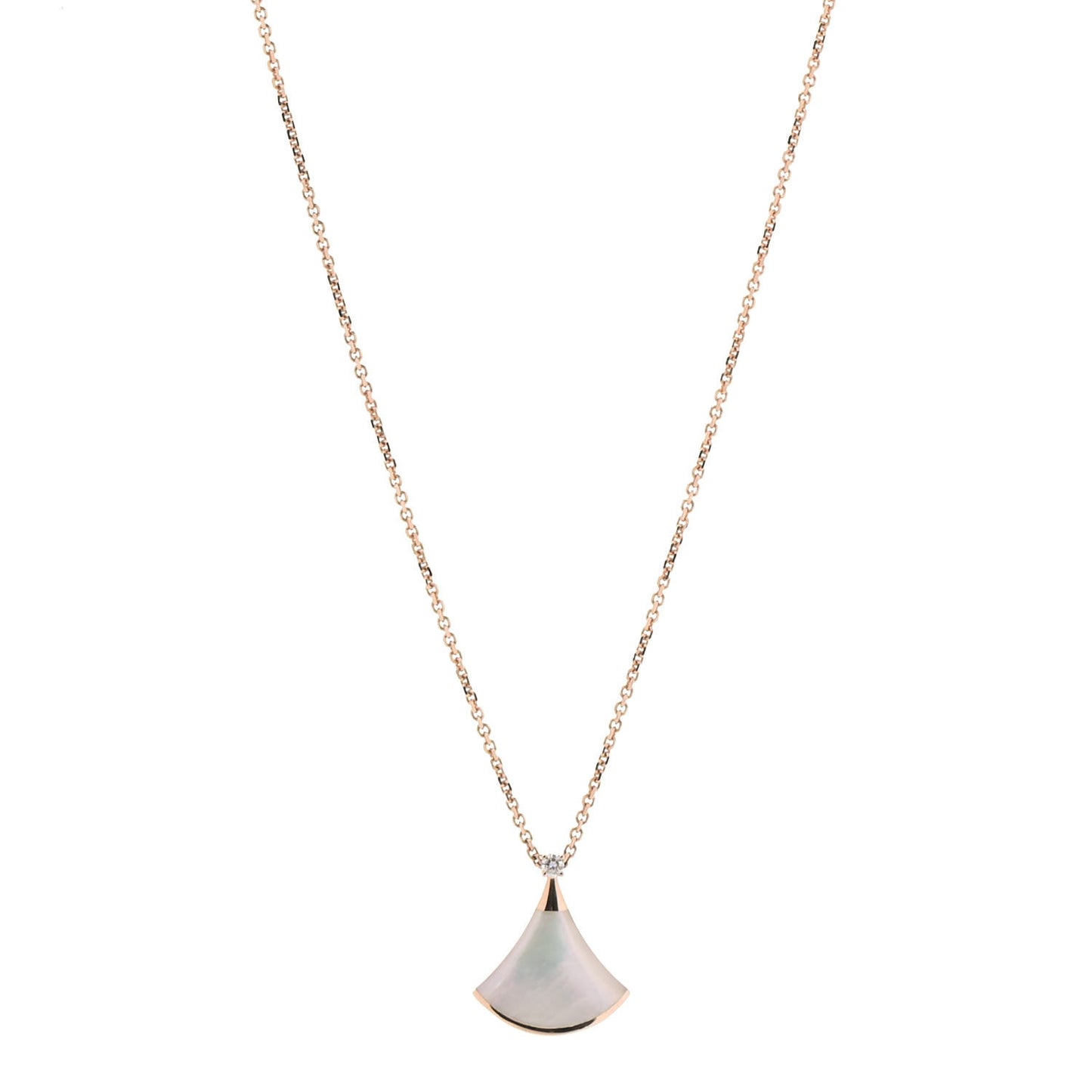 18K Rose Gold Diamond Mother of Pearl Small Divas' Dream Pendant Necklace