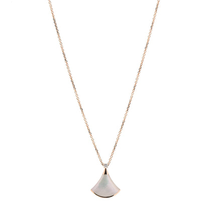 Bulgari 18K Rose Gold Diamond Mother of Pearl Small Divas' Dream Pendant Necklace 1 of 7