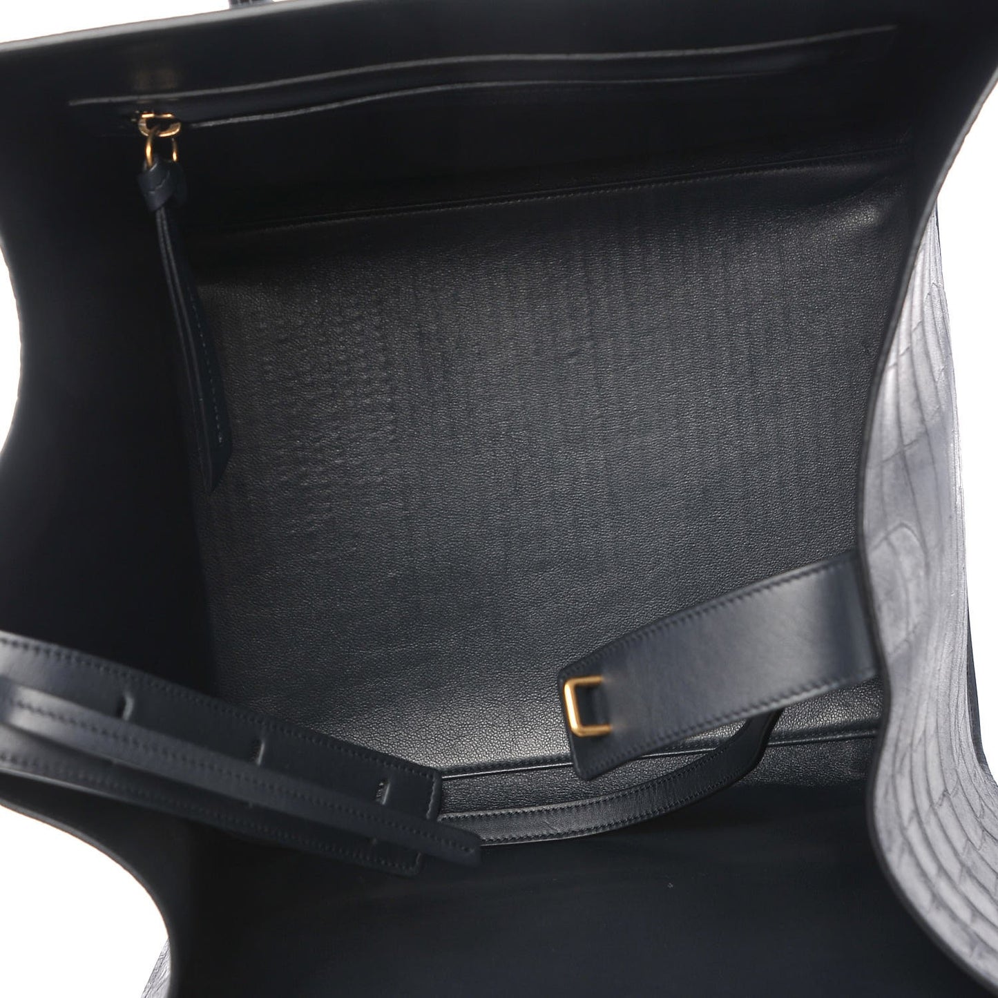 Crocodile Embossed Nubuck Medium Phantom Luggage Navy Blue