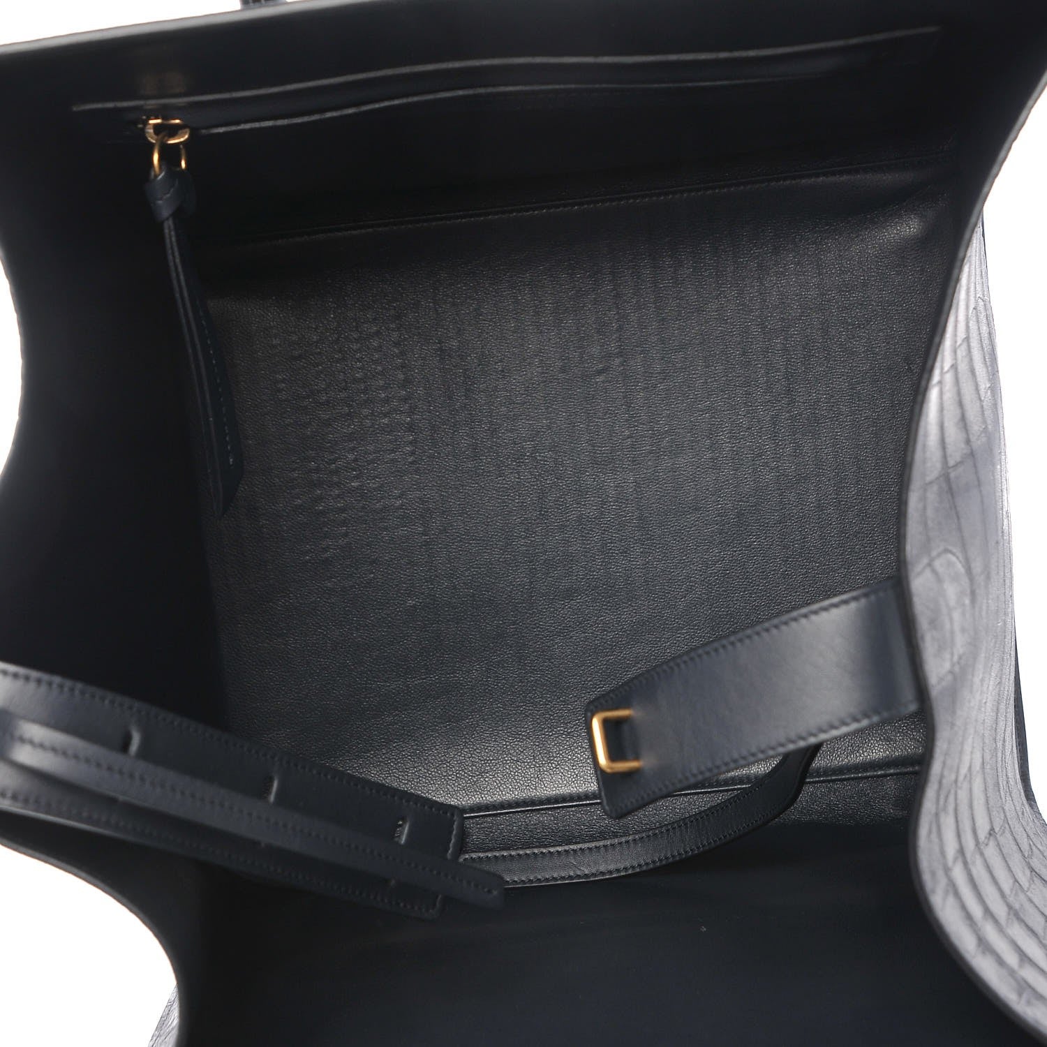 Celine Crocodile Embossed Nubuck Medium Phantom Luggage Navy Blue 6 of 12