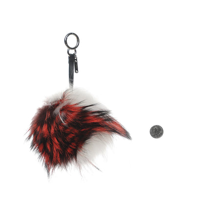 Fendi Mink Fox Rabbit Fur Juju Monster Bag Bug Charm Dark Red 2 of 4