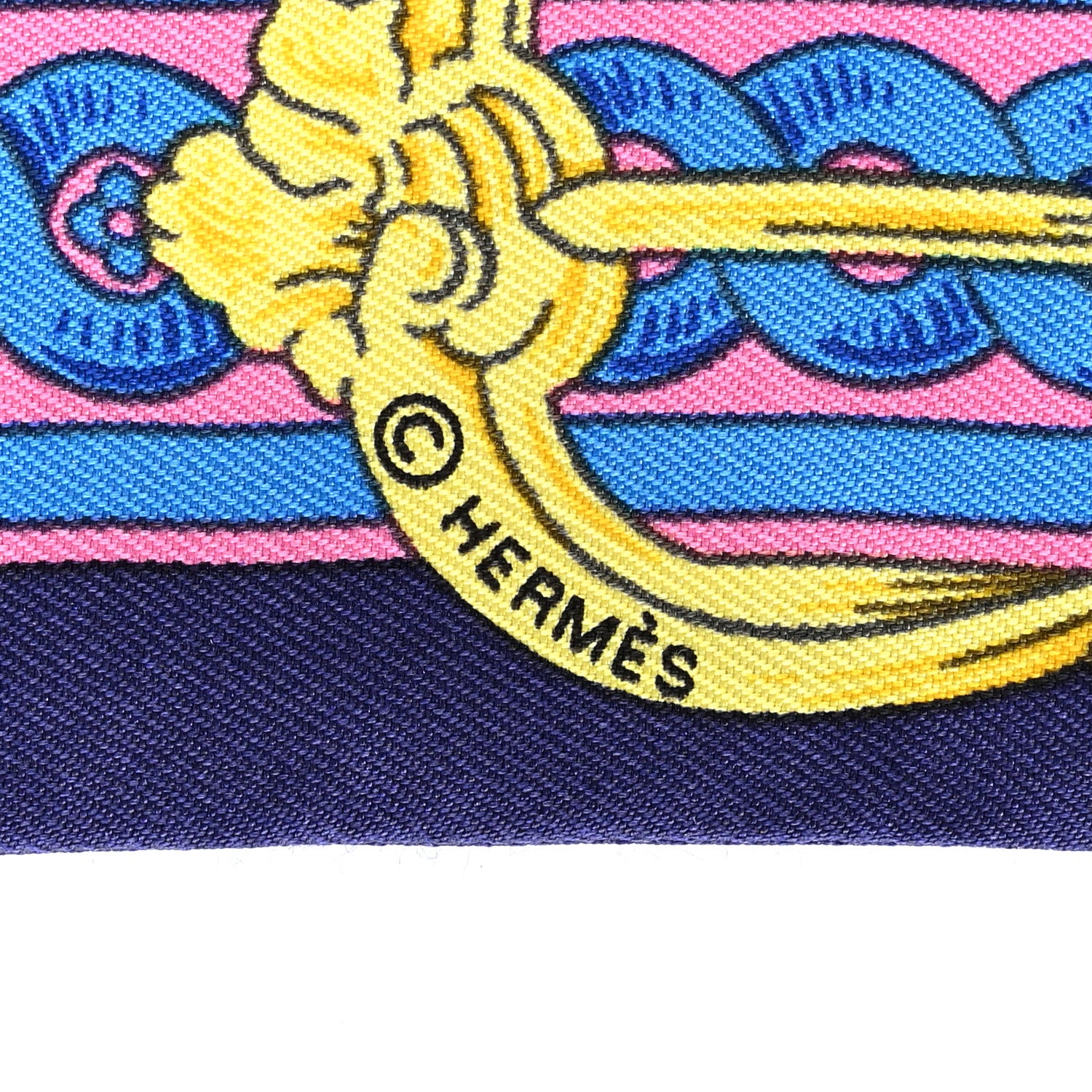 Hermes Silk Bride De Cour Twilly Indigo Rose Vif Gold 4 of 5