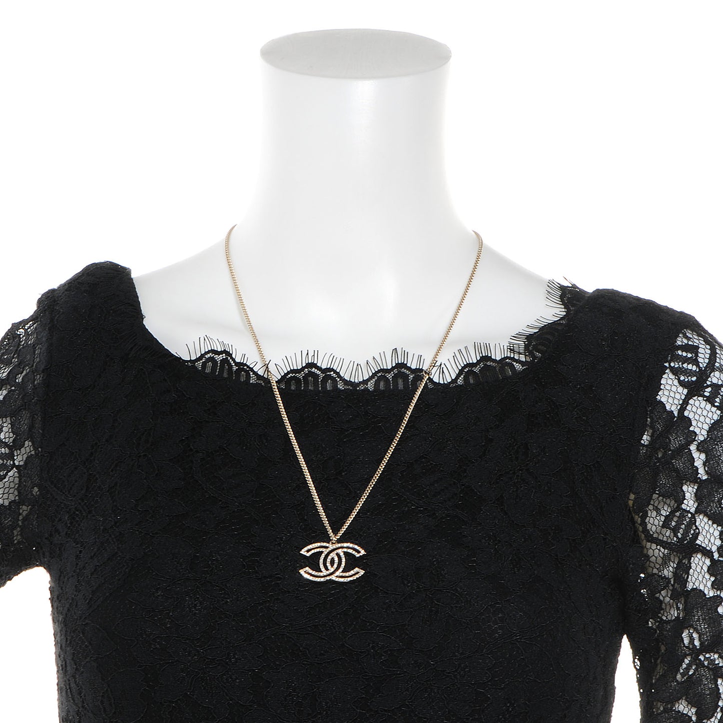 Crystal CC Necklace Gold