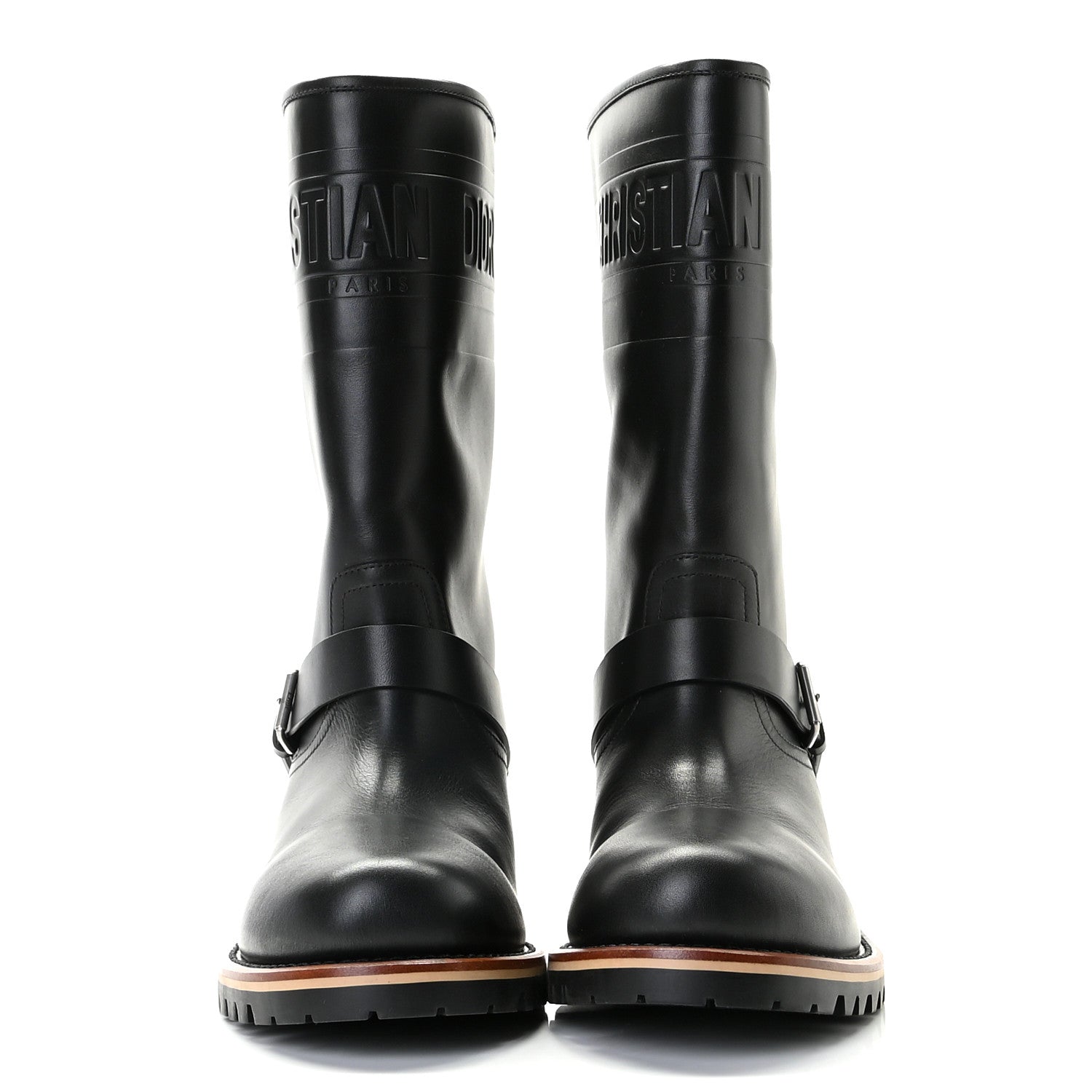 Christian Dior Calfskin Embossed Dior Quest 35mm Biker Boots 40 Black 3 of 12