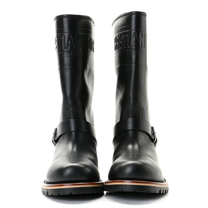 Christian Dior Calfskin Embossed Dior Quest 35mm Biker Boots 40 Black 3 of 12