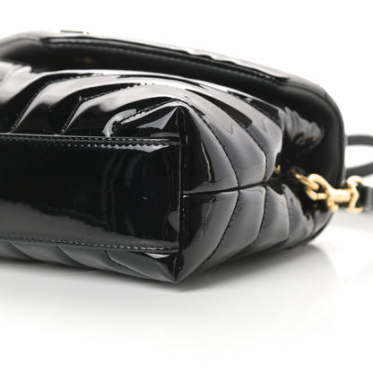 Saint Laurent Patent Y Quilted Monogram Toy Loulou Crossbody Bag Black 10 of 10