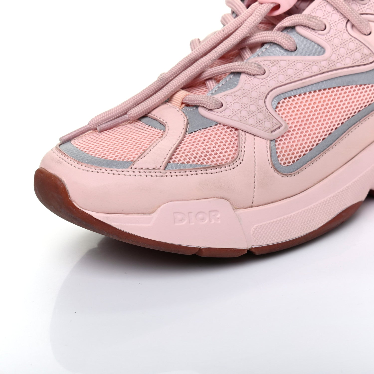 Christian Dior Calfskin Mesh Cannage B24 Low Top Sneakers 38 Pink 18 of 21