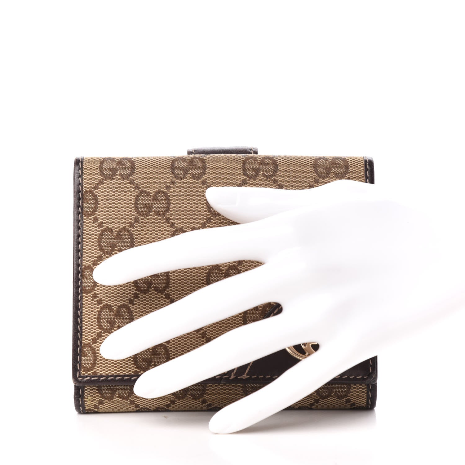 Gucci Monogram New Britt French Wallet Dark Brown 2 of 7
