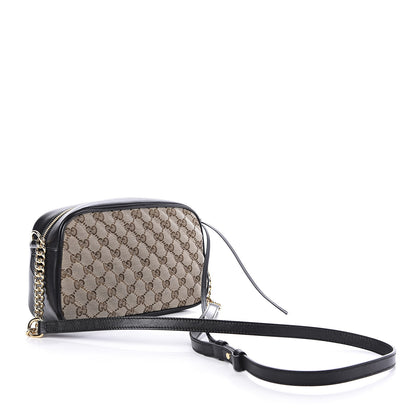 Gucci Monogram Matelasse Diagonal Small GG Marmont Chain Shoulder Bag Beige Black 3 of 10