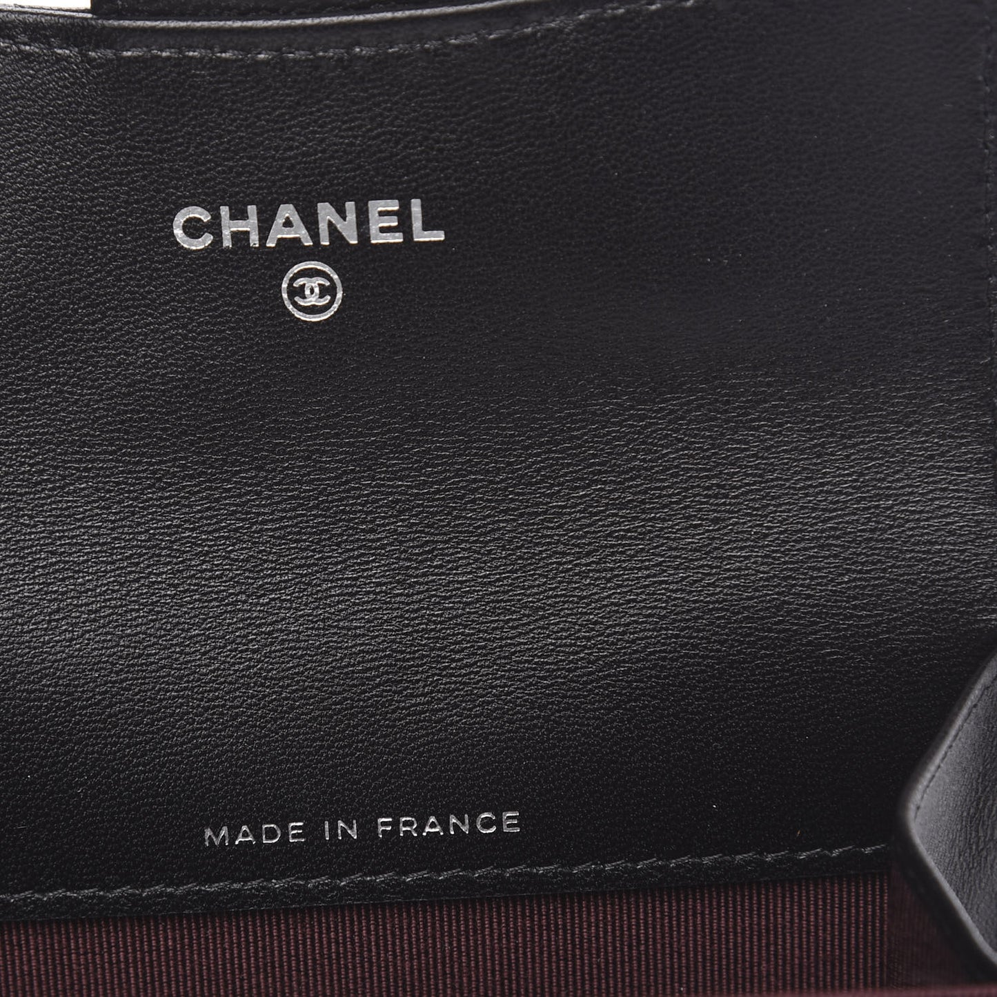 Lambskin Quilted Flap Card Holder Black