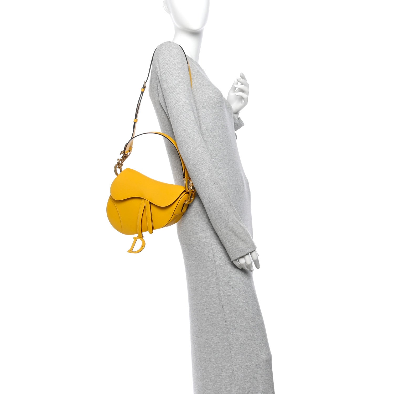 Christian Dior Calfskin Calfskin Saddle Bag With Strap Yellow 2 of 11