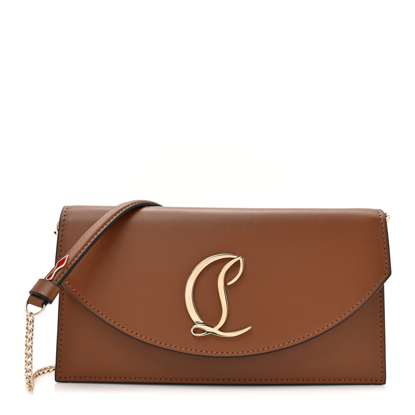 Calfskin Loubi54 Crossbody Clutch Biscotto
