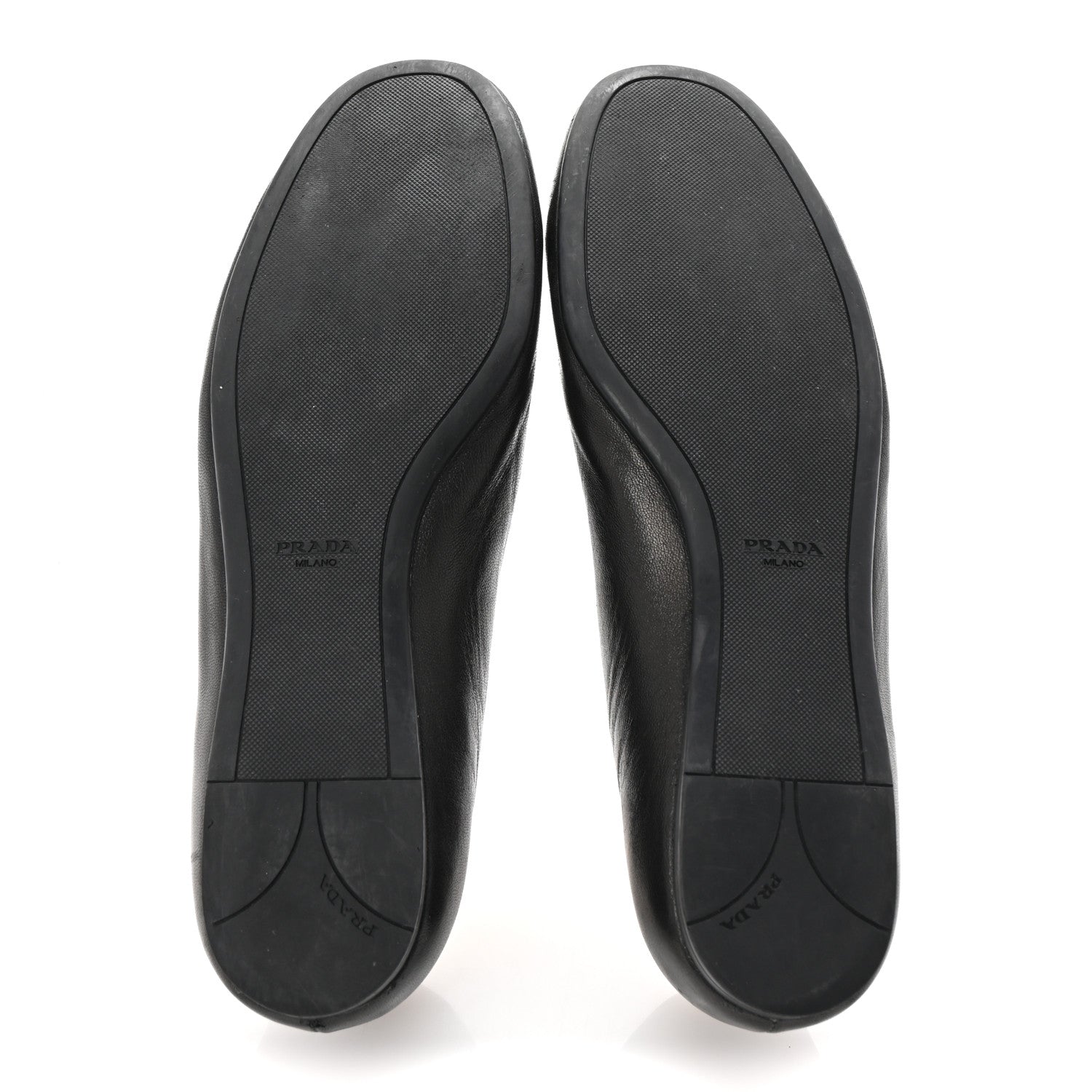 Prada Nappa Logo Bow Ballerina Flats 37.5 Black 6 of 11