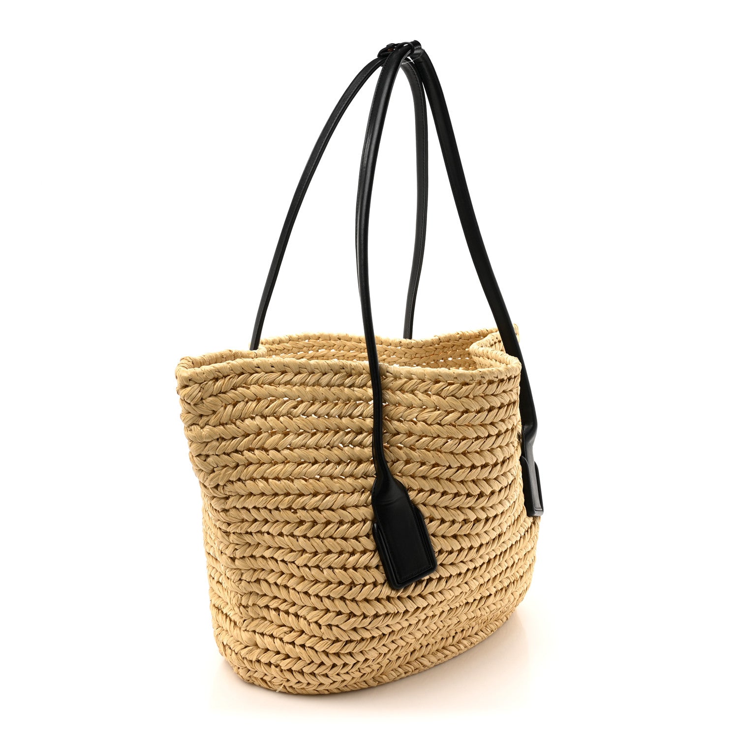 Bottega Veneta Raffia Calfskin Large Arco Basket Black 3 of 10