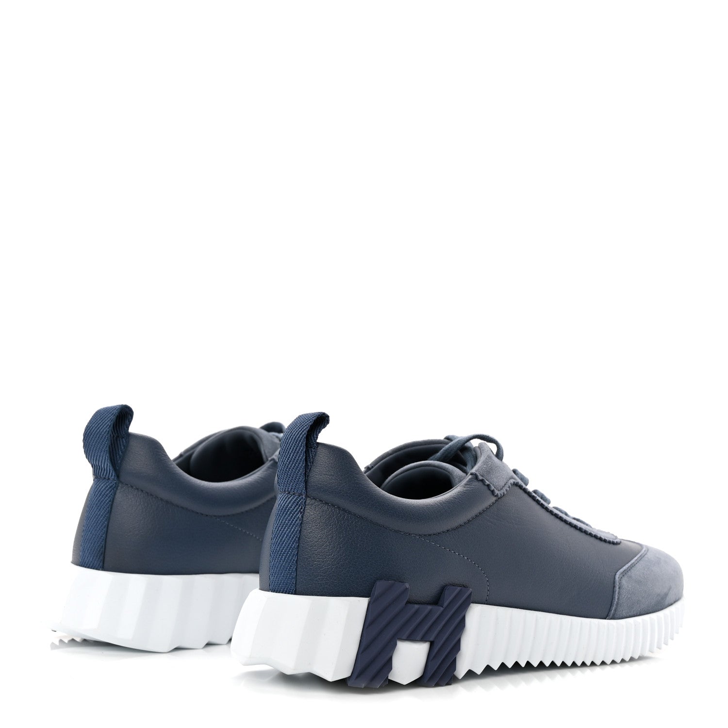 Hermes Sport Goatskin Suede Goatskin Womens Bouncing Sneakers 39 Bleu Mer 5 of 9