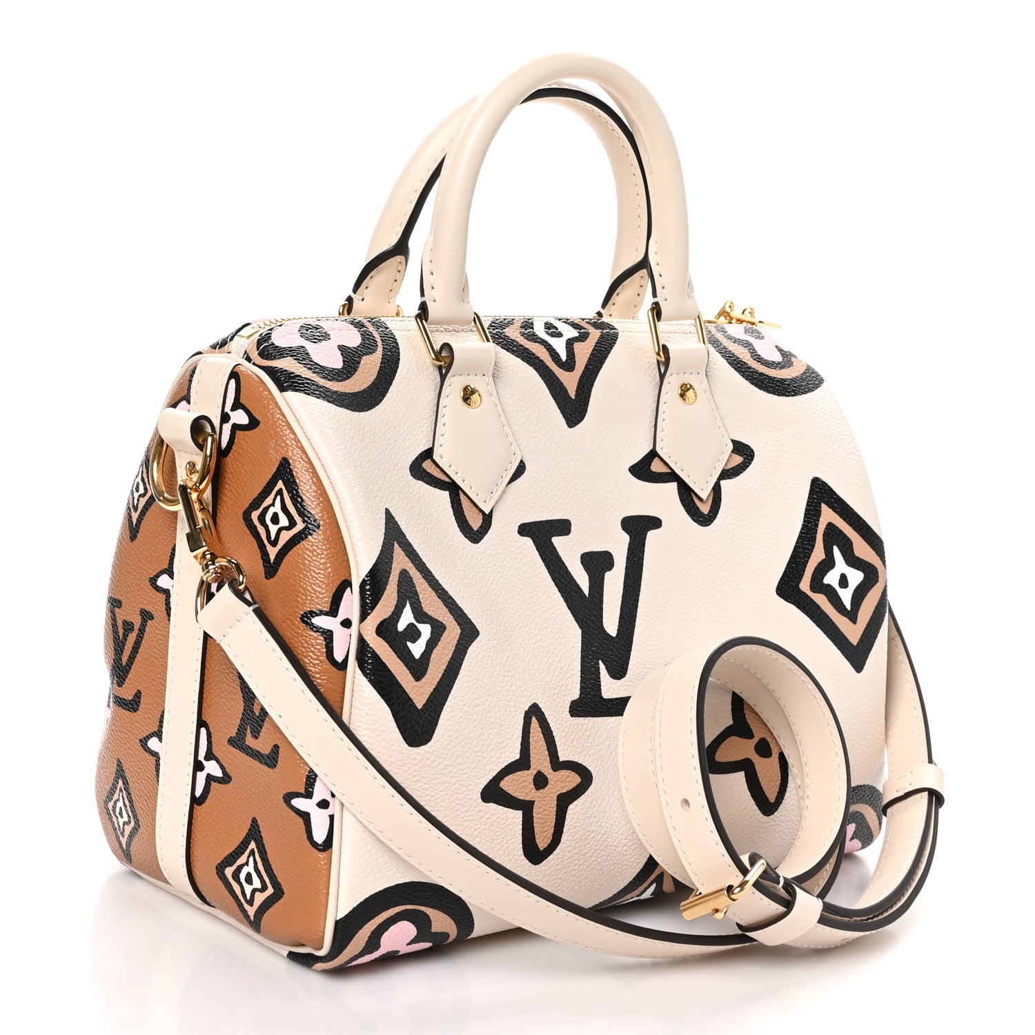 Louis Vuitton Monogram Giant Wild At Heart Speedy Bandouliere 25 Creme 3 of 11