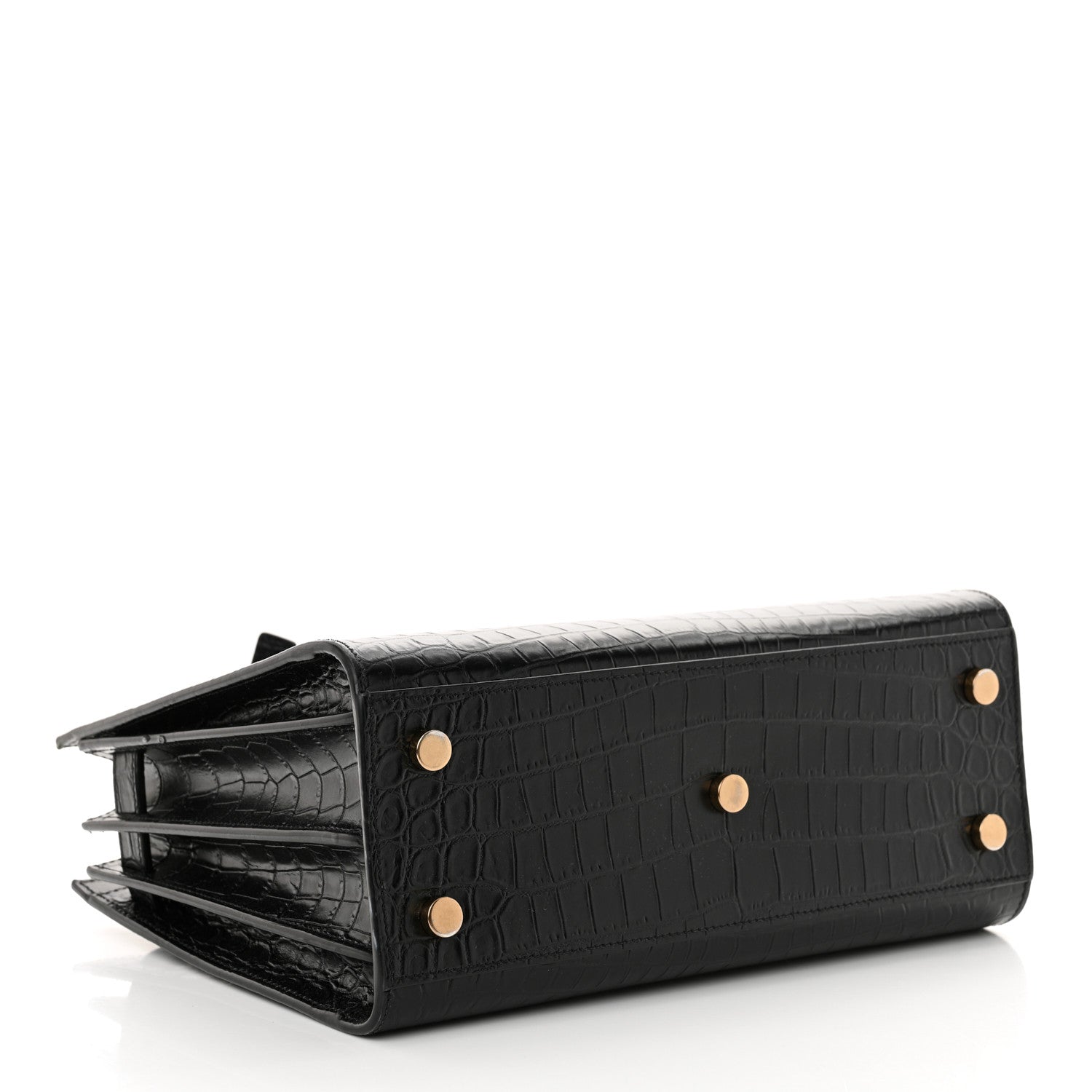 Saint Laurent Calfskin Crocodile Embossed Baby Sac De Jour Black 4 of 14