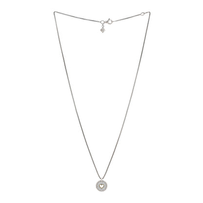 David Yurman Sterling Silver 18K Yellow Gold Diamond Petite Pave Heart Pendant Necklace 2 of 4