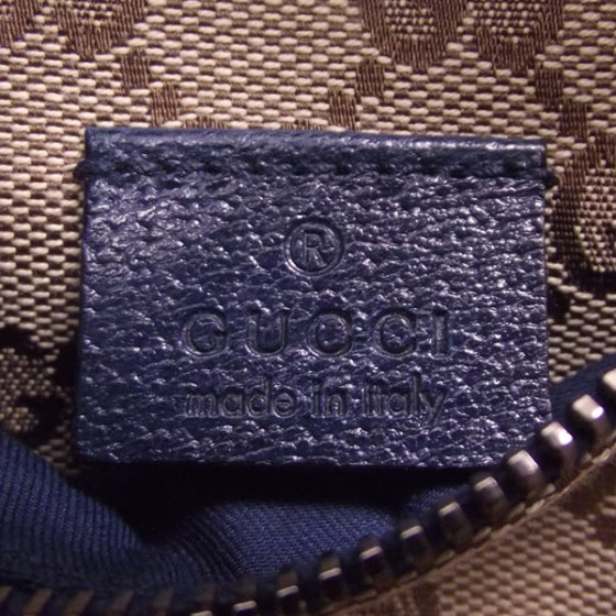 GG Monogram Web Double Pocket Belt Bag Blue