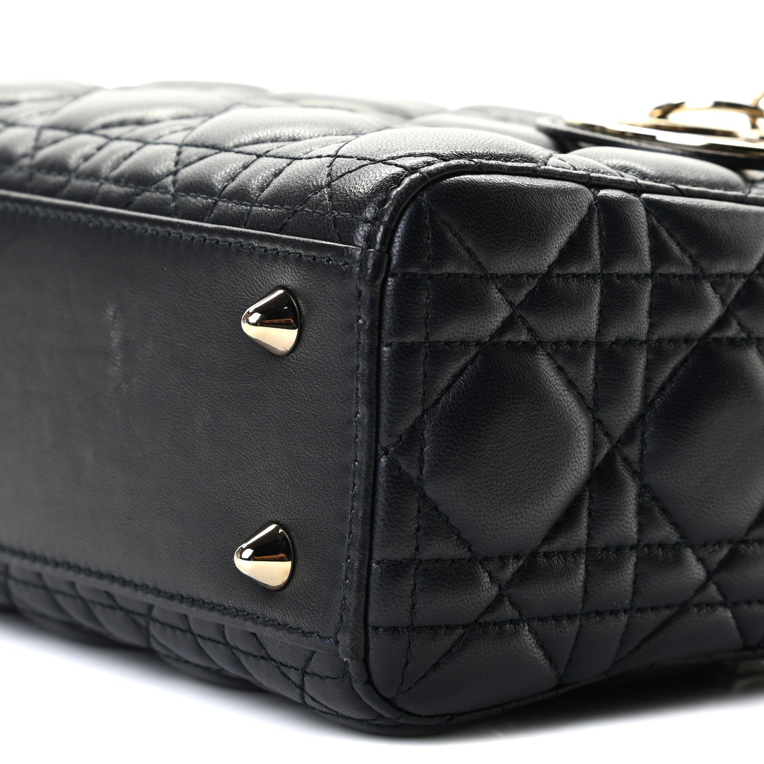Christian Dior Lambskin Cannage Small Lucky Badges My Lady Dior Navy 6 of 13