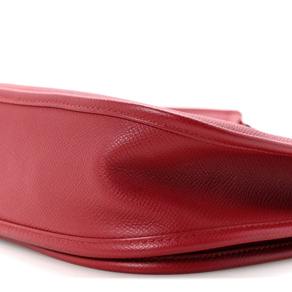Hermes Taurillon Clemence Amazone Evelyne III PM Rouge Grenat Orange 10 of 13