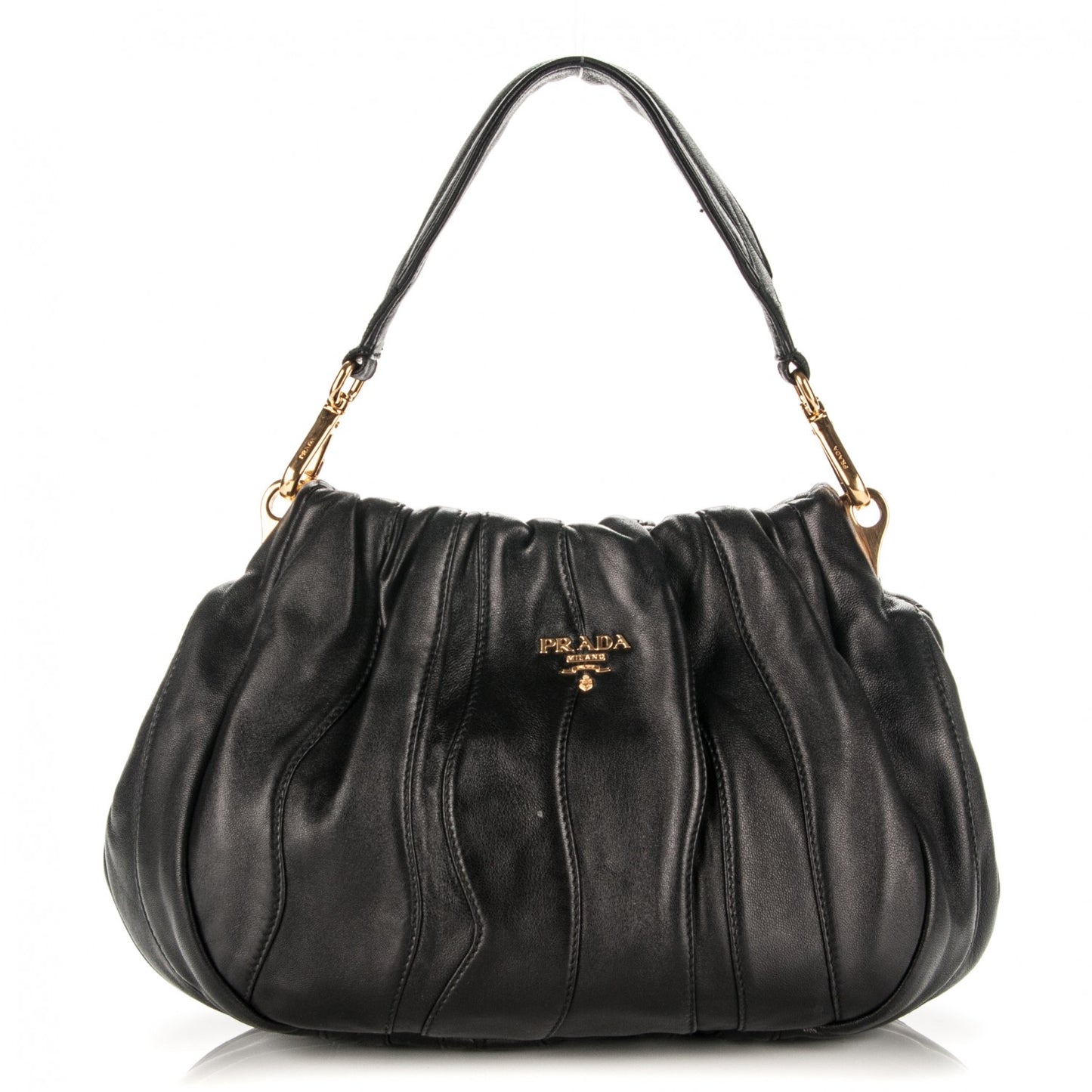 Nappa Mordore Stripes Shoulder Bag Nero Black