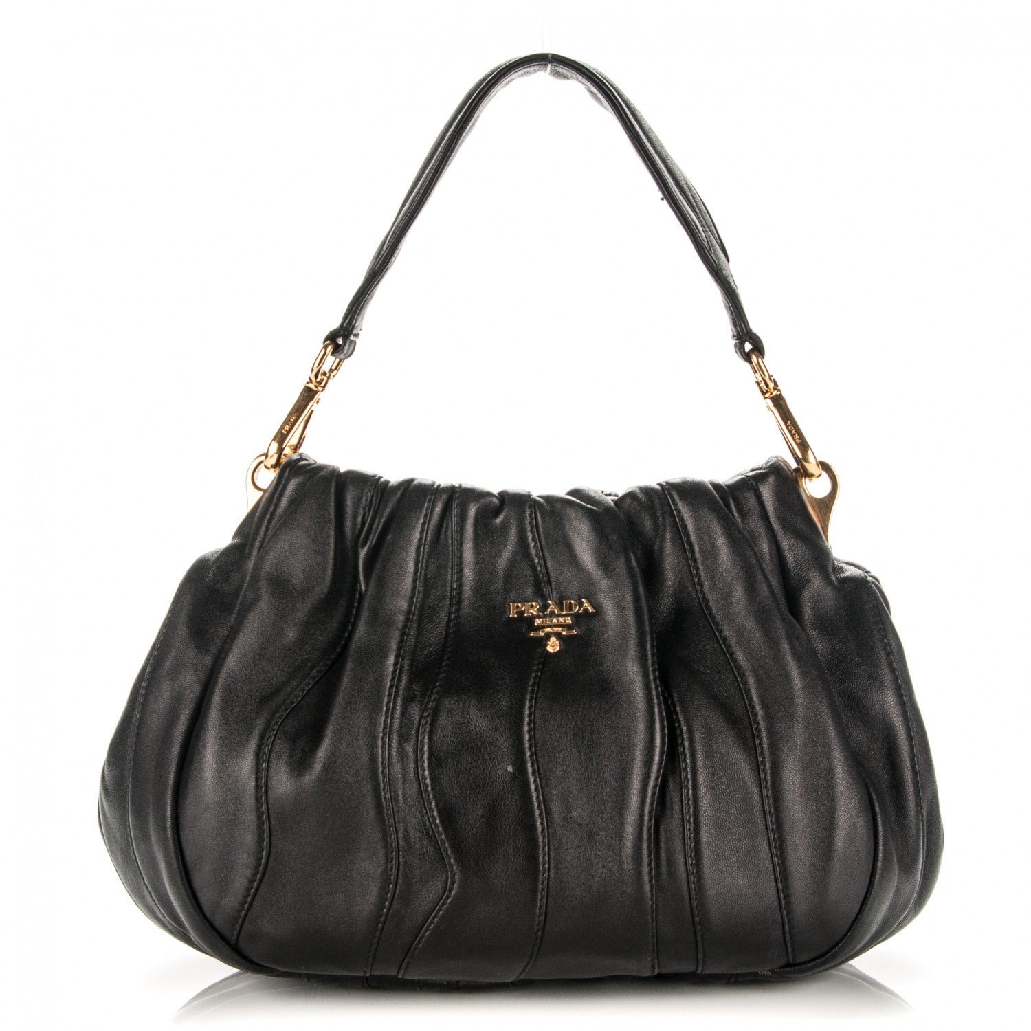 Prada Nappa Mordore Stripes Shoulder Bag Nero Black 1 of 7