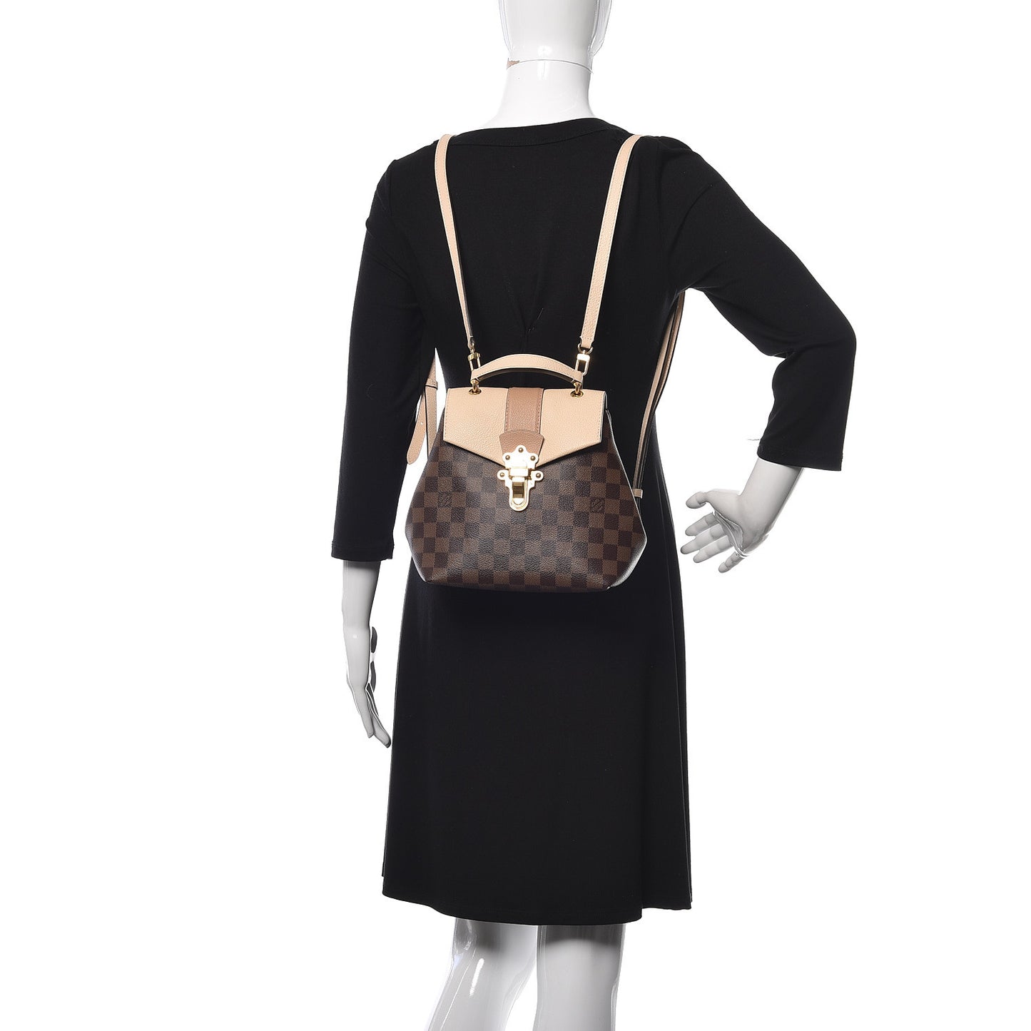 Damier Ebene Clapton Backpack Creme